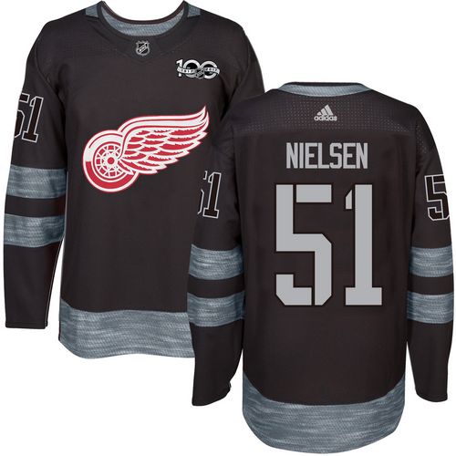Adidas Red Wings #51 Frans Nielsen Black 1917-100th Anniversary Stitched NHL Jersey - Click Image to Close